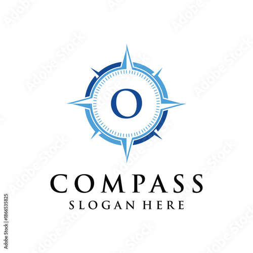 Initial letter O compass navigation logo design inspiration 