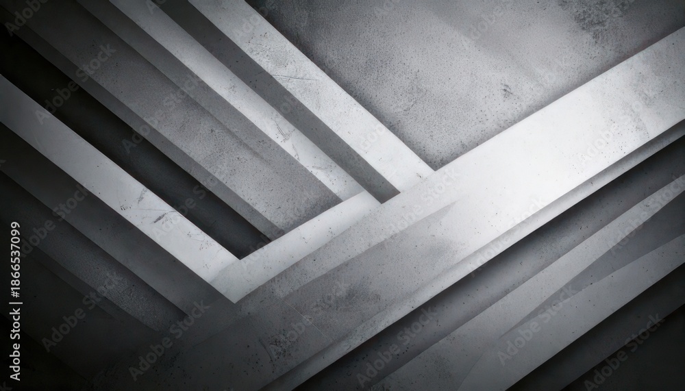 Obraz premium Geometric Abstract Composition - A Study of Lines, Shapes, and Shadows in Gray Tones.