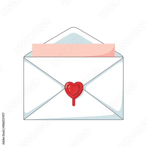 An illustration of an envelope with a red heart on it is shown.