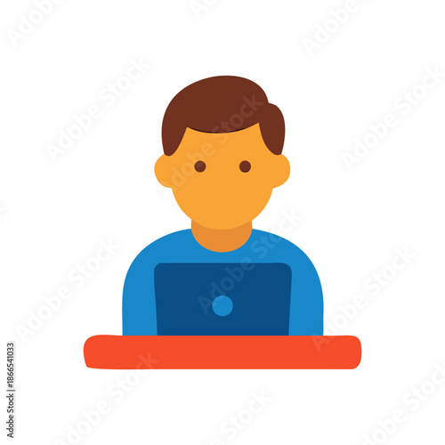 Office professional focused on laptop work, showcasing diligence, productivity, and routine work ethic. Suitable for business, technology, and work related concepts
