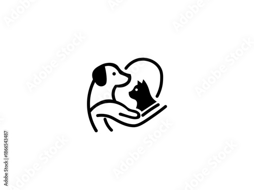 care logo  dog and cat icon 