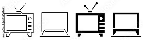 TV vector icons vector set. Television icons. Television sign and symbol. Vector illustration
