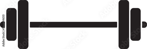 Black Dumbbell with Two Weights on a Barbell also transparent background fitness exercise