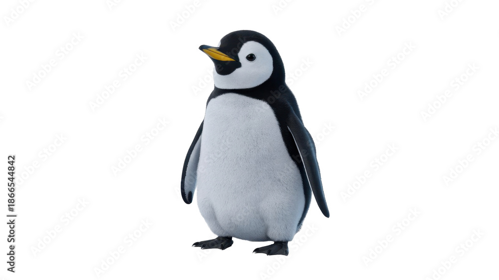Naklejka premium Cute emperor penguin chick