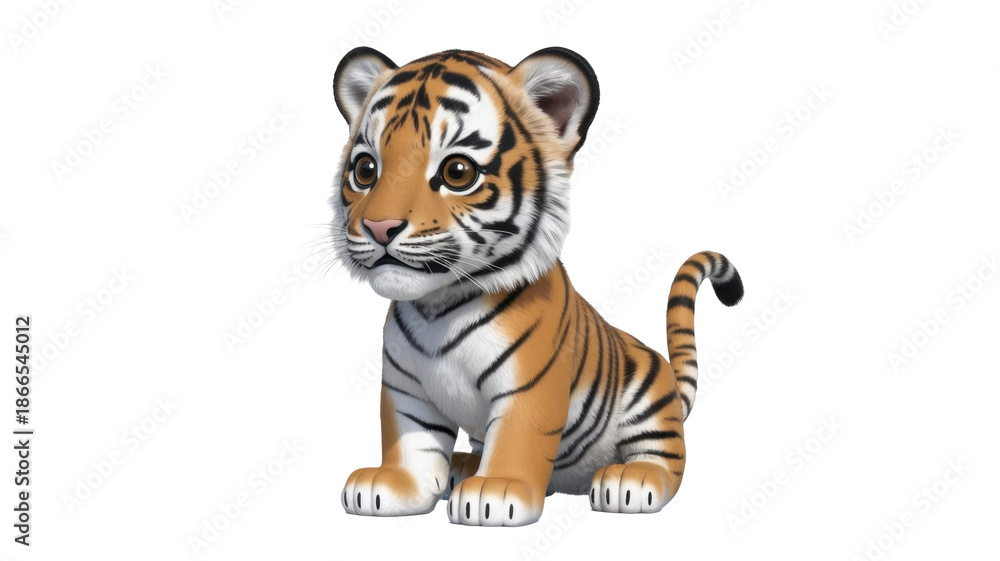 Obraz premium Cute Tiger Cub Sitting
