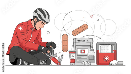 Cyclist Preparedness First Aid Kit For Roadside Bike Repairs