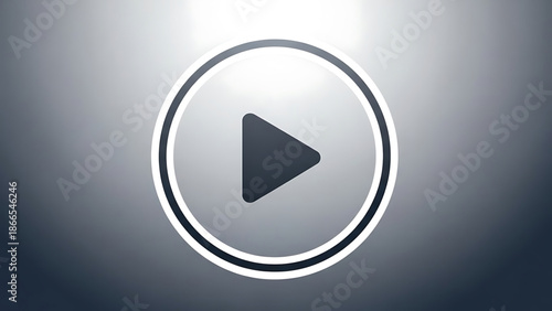 A modern play button icon with a sleek design and gradient background