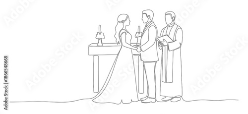 Wedding Vows Altar - Minimalist Line Art