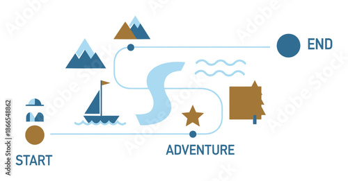 Adventure Map - Minimalist Vector Illustration