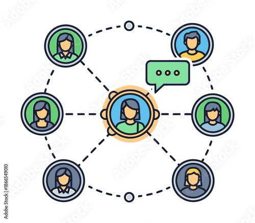 Online Community Icon - Multiplayer Network Vector