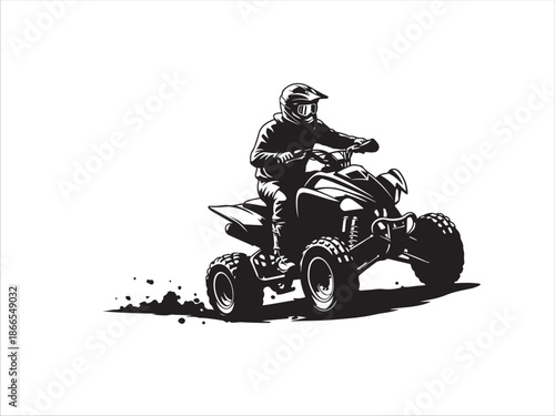 Rider on ATV quad bike offroad adventure action shot