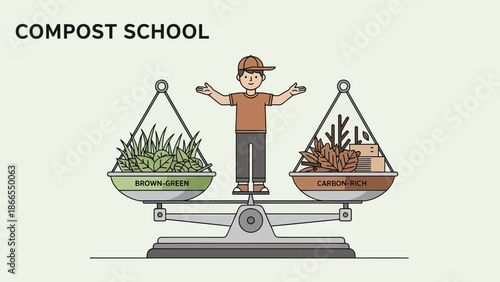 Compost Equation Balancing Brown And Green Waste Materials For Soil Enrichment
