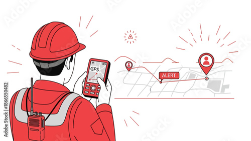 Construction Worker Utilizing Gps Technology For Location Tracking And Emergency Alert Systems