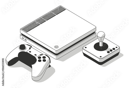 Gaming Controller Isometric Vector Illustration