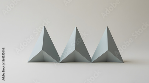 three pyramids lying in sequence 