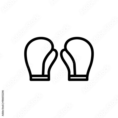 Two boxing gloves outlined in simple black design  