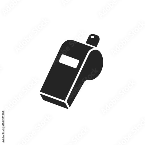 Black whistle icon in minimal design on white background  