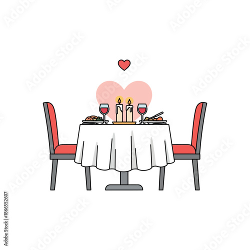 Couple shares a romantic candlelit dinner for two at a table with wine.