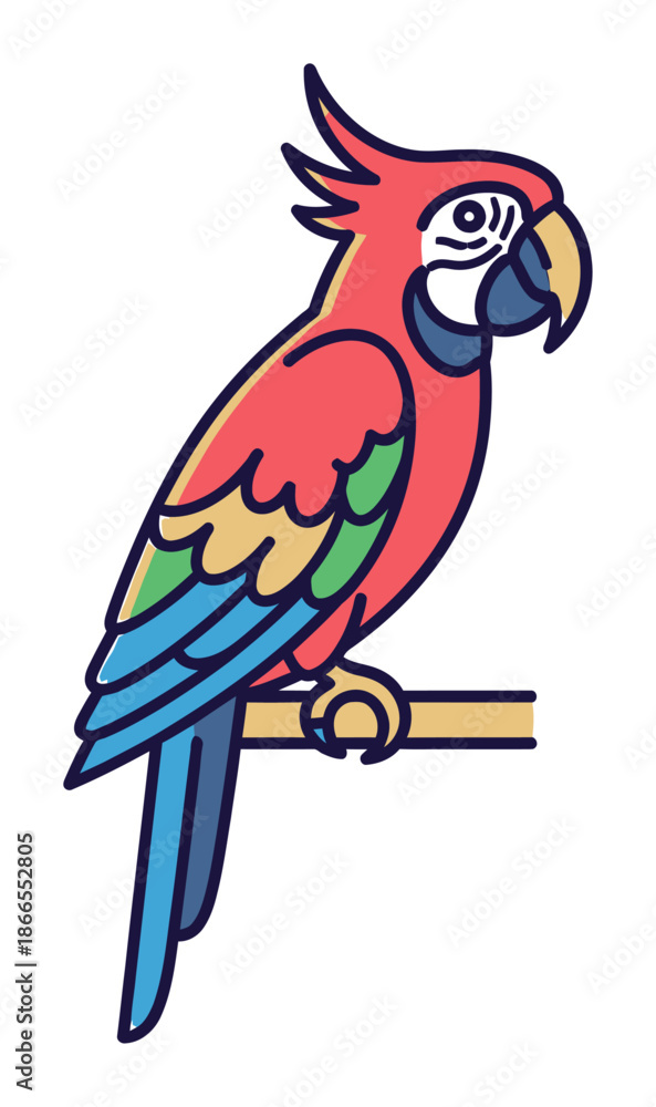 Fototapeta premium Exotic Parrot Icon - Vector Illustration