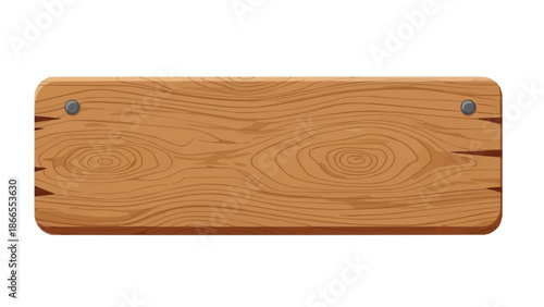 Rustic wooden plank with metal screws 