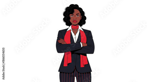 Confident african american businesswoman with crossed arms wearing