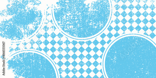 Texture with blue and white rhombus. Seamless banner for Bayern fabric. Vector Oktoberfest Bavarian pattern.