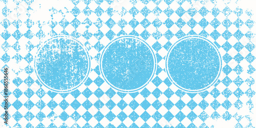 Texture with blue and white rhombus. Seamless banner for Bayern fabric. Vector Oktoberfest Bavarian pattern.