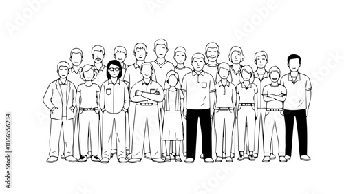 Group of healthcare professionals posing together isolated on white background, Vector