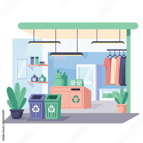 A vibrant scene promoting sustainability and eco-awareness.