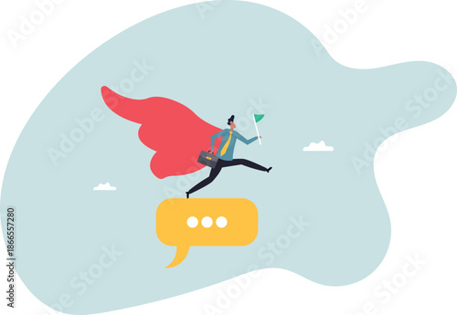 Communicate for success, communication skill, sending message, meeting discussion or advertising message to customer .about a man and his life.