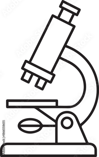  line vector icon of a basic laboratory microscope on white background