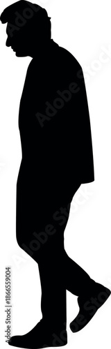 a man walking body silhouette vector