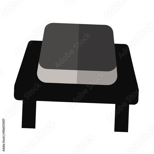 Title: Minimalist black and gray modern armchair with sleek and curved backrest