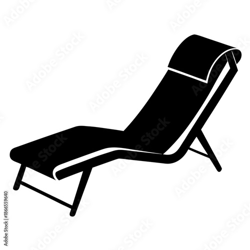 Title: Minimalist black line of a modern lounge chair with a sleek and curved backrest