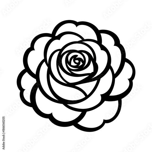 Elegant Floral Rose Silhouette Vector Art