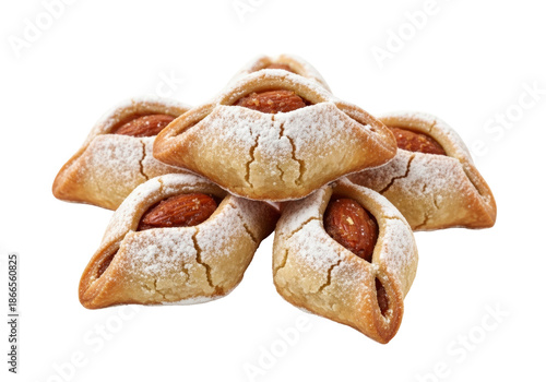 assorted powdered sugar crescent pastries with jam filling