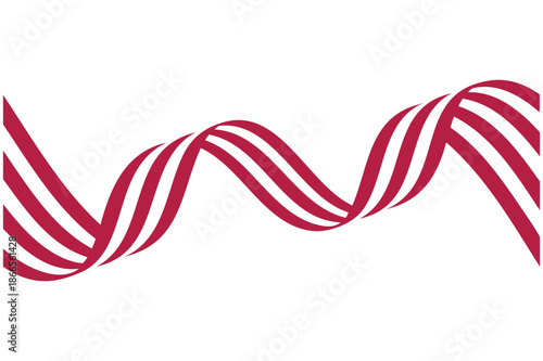 Flowing Red and White Stripes Abstract Design