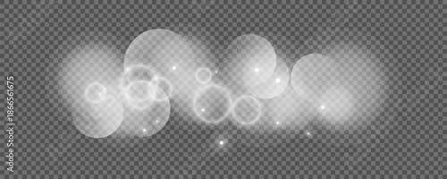 Bokeh circles on transparent background