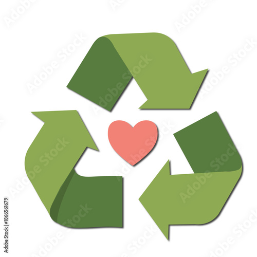 Eco-Friendly Recycle Heart Graphic