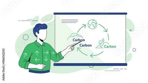 Carbon Cycle Presentation Depicting Environmental Balance And Sustainability Practices