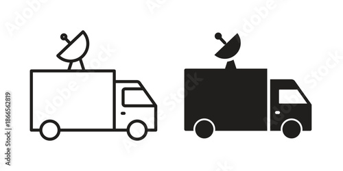 Broadcast van icons for Graphic Design Projects and web designs