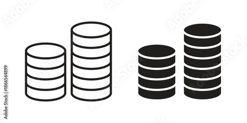 Coins stack icons for Graphic Design Projects and web designs