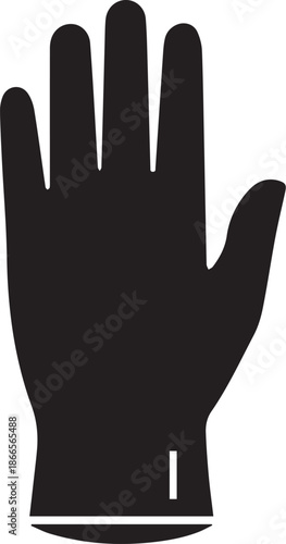  silhouette vector icon of a disposable medical glove on white background