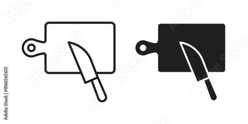 Cutting board with knifes icons for Graphic Design Projects and web designs
