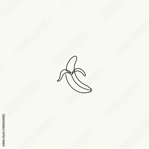 Single line banana icon flat vector design.