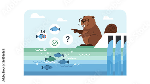 Beaver Expert Shows Fish Stocking Calculation And Dam Evaluation Concept Design