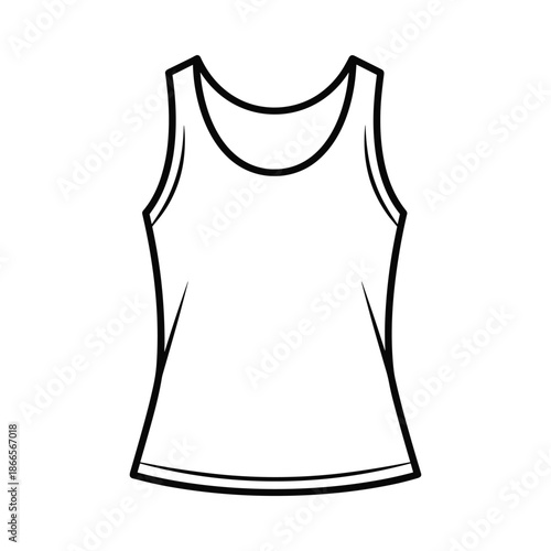 Simple Line Drawing of a Tank Top
