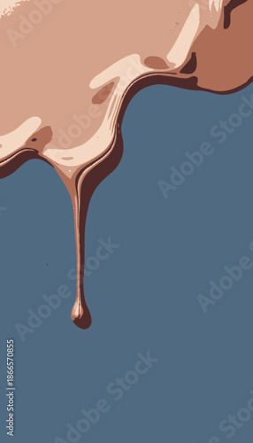 Abstract Liquid Metal Flow on Smooth Gradient Background Creating a Captivating Artistic Effect with Metallic and Fluid Dynamics