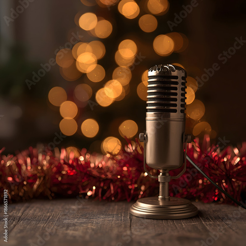 christmas decoration with candle and lights