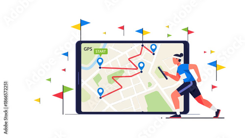 Athlete Tracking Progress During Sporting Event With Mobile App Technology